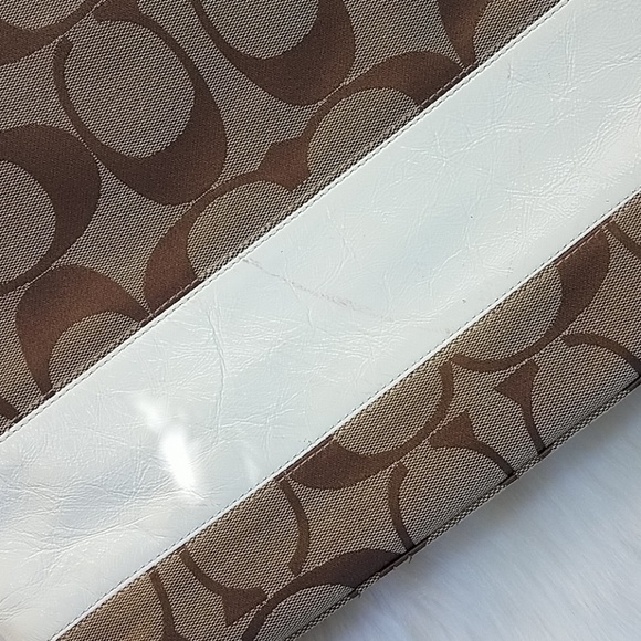 *COACH* Classic Large Tote Bag, White, Beige, Gold - Picture 5 of 8
